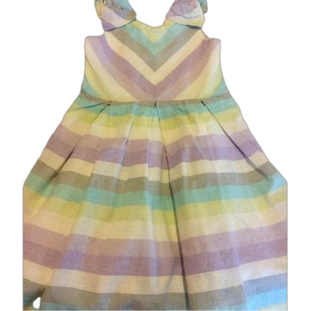 🌸GYMBOREE  tea&cake party striped sleeveless linen dress EUC size 4 t 🌸